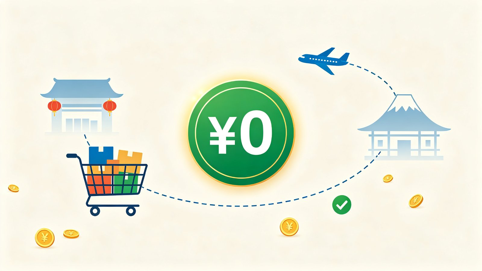 月額0円で中国輸入代行を利用するイメージ